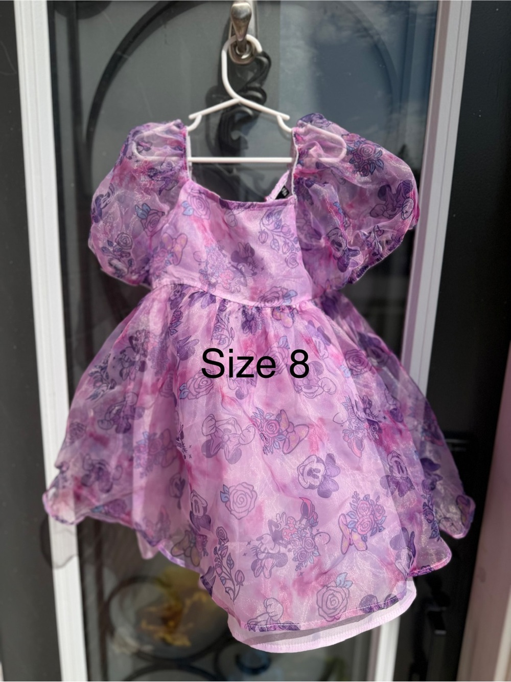 Disney Purple and Pink Floral Puff-Sleeve Dress